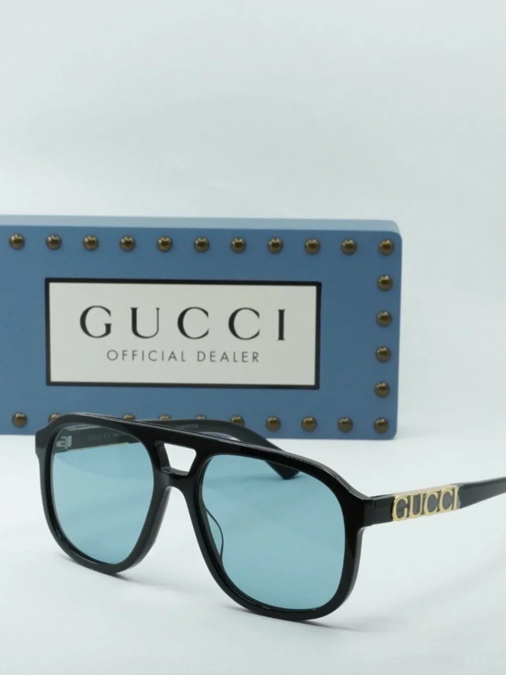Gucci GG1188S 004 Aviator Sunglasses - Black / Blue